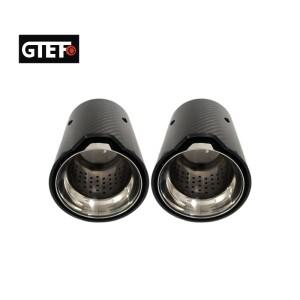 GTEFO 2PCS M 퍼포먼스 카본 파이버 팁 머플러 테일파이프 자동차 배기 BMW 호환 F30 M335i M340i F32 F33