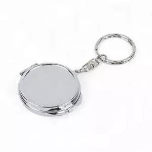 키홀더 미니손거울 미니 스텐 양면 접이식 열쇠고리 손거울