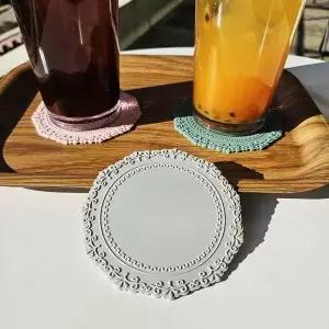 [골드스마일]연그레이 실리콘 코스터 컵 컵받침 컵받침대 원형