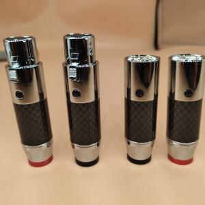 XLR 플러그 어댑터 탄소 섬유 골드 로듐 도금 하이엔드 오디오 수 암 커넥터 스피커 하이파이 AUX 잭 소켓