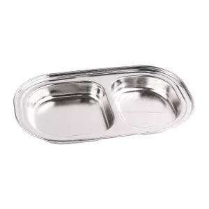 채원 스텐 직사각 어린이집간식접시 2구 유아식판 어린이집식판