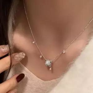 [디작소]여성 럭키 휠 큐빅 태슬 초커 목걸이 (36462901)