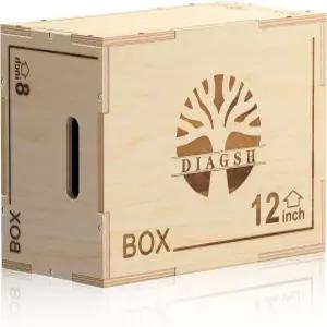 플리오 박스 - 홈 체육관 훈련용 3-in-1 우드 플리오메트릭 점프 플랫폼(16 x12 x8 ) 스쿼트 및 컨디셔닝에