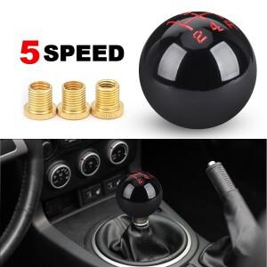 5속도 자동차 수동 기어 시프트 노브 M8 M10 M12 어댑터 블랙 라운드 볼 스틱 헤드 교체 시프터