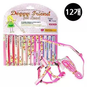 1판 랜덤발송 강아지 12개입 하트 가슴줄 세트 15mm