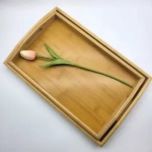 대나무 트레이 나무 손잡이 우드 나무쟁반 대형 업소용