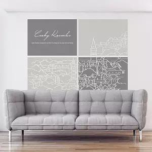 그래픽스티커 체스키 시트지 벽지 포인트커