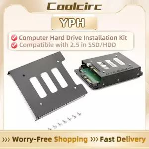 Coolcirc 2.53.5인치 금속 SSD/HDD 어댑터 브래킷(PC 케이스 및 모바일용 SATA ) 휴대용 하드 드라이브