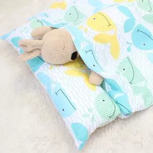 유치원 어린이집 인견 일체형 이불 베개 고래 세트