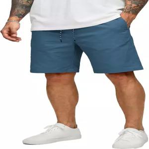 COOFANDY 남성 캐주얼 반바지 면 드로스트링 9인치 치노 신축성 허리 여름 해변 골프