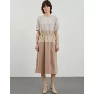 [올리비아로렌]배색 블록 원피스__VVCOA4M4461