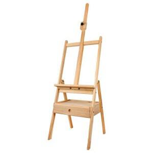 서랍 이젤 수납 가용 거치 수납형 미술 나무이젤 소나무통나무서랍이젤