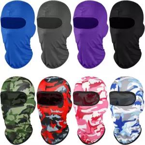 게요가 8피스 발라클라바 스키 마스크 자외선 차단 방풍 여름 야외 스포츠용 풀페이스 커버