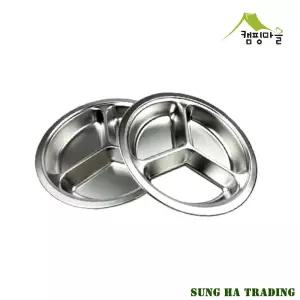 3구 원형 식판 26cm 캠핑용품 주방 식기 반찬통