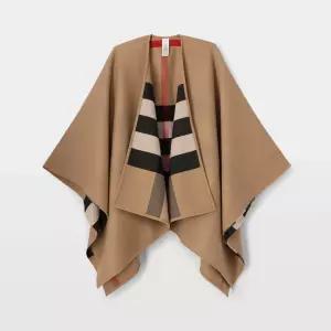 버버리 체크 리버시블 울 케이프 40294061