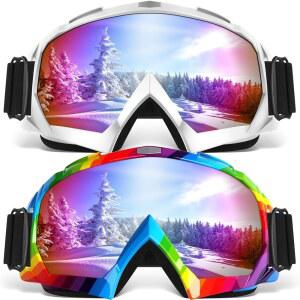 YENPK 스키 고글 OTG 스노보드 겨울 서림 고글 스포츠 및 방지 2팩 스노우 남성 청소년용 김 여성