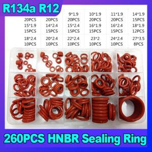 HNBR 자동차 에어컨 시스템용 고무 레드 씰 키트 모음 세트 R134a R12 O-링