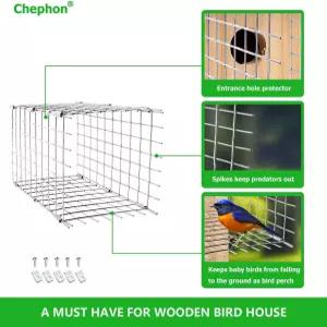 블루버드 하우스 프레데터 가드 2개 튼튼한 금속 와이어 버드하우스 입구 보호대 동부 박스용 (사각형)