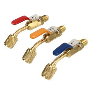 3세트 냉매 앵글형 컴팩트 볼 밸브 R410A R134A R12 R22 R502 한 에어컨 HVAC 냉동 충전 호스 자동차 액세