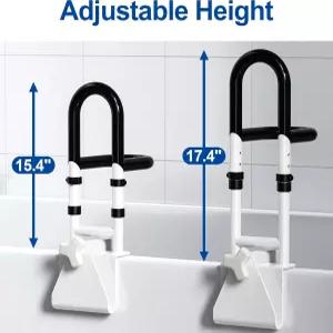 조절 가능한 욕조 안전 레일 이중 그립 노인 및 장애인을 위한 14-18인치 높이 샤워 바 욕실 지지용 미끄럼