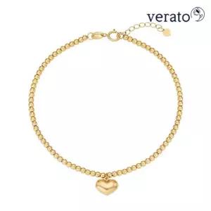 베라토 18K 통통 하트 볼 팔찌