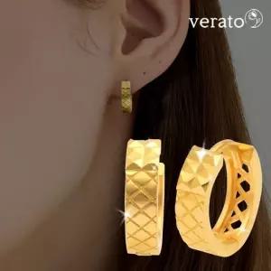 베라토 24K 순금 다이아몬드 컷팅 링 귀걸이 3.75g