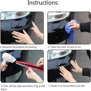 WeFoonLo 팩 2개 유니버설 고무 충돌 방지 자동차 코너 범퍼 가드 보호대 긁힘 스트립 스티커(블랙)