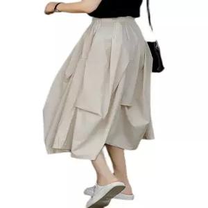 치마바지 통바지 빅사이즈 와이드 하이웨스트 루즈핏 밴딩와이드