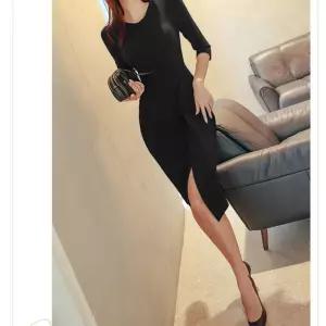 원피스 치마 여자쉬폰원피스 쉬폰 프릴 앞트임 슬림 랩스커트 라운드 허리라인 ible5