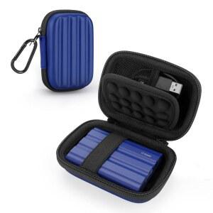 [미국배송] 삼성호환 T7 쉴드 / T9 터치 휴대용 SSD USB 3.2 1TB 2TB 500GB 하드 EVA 여행용 스토리지 보호 커버(파란색)와 호환되는 YINKE 케이스