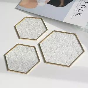 골드 유리 인센스 콘 스틱 홀더 티코스터 받침대 향멍 인센스콘 향꽂이