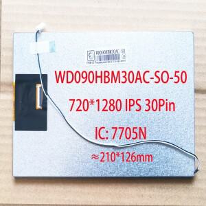 라디오용 LCD WD090HBM30AC-SO-50 IC-7705N 9 인치 IPS 스크린 30 핀 210x126mm 720x1280