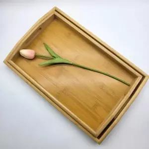 대나무 트레이 나무 손잡이 우드 나무쟁반 대형 업소용