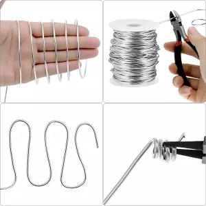 QWORK 12 게이지 알루미늄 와이어 100피트 공예 및 보석 제작을 위한 2mm 구부릴 수 있는 조각