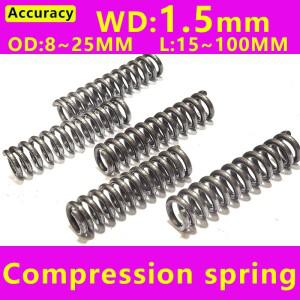 65Mn 와이어 직경 1.5mm 원통형 코일 압축 스프링 리턴 해제 압력 스틸 5피스