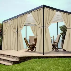 파티오 방수용 홀리데이 디어 그로밋 야외 커튼 8개 아파트 드레이프 가제보 퍼골라스 현관 54x84 인치