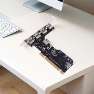 5포트 4개의 외부 및 1개의 내부 USB 2.0 PCI 카드 480Mbps 확장 NEC720101 칩셋 데스크탑 컨버터