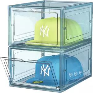 스카바타 모자 정리함 쌓을 수 있는 투명 야구 홀더 상자 용기 스냅백 캡 보관함 선반 디스플레이 케이스