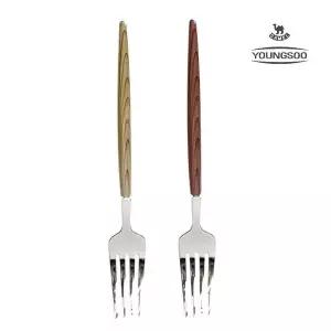 [콩심팥심]우드 핸들 포크 2p