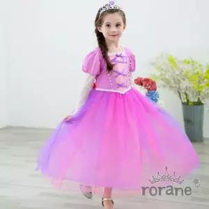 여아 라푼젤 생일 선물 공주 레이스 원피스 롱 드레스