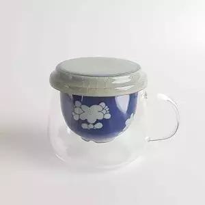 [콩심팥심]필터 내열강화 티포트 400ml 카페컵 내열유리 선물용컵