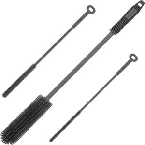 실리콘 물병 브러시 및 빨대 클리너 세트 긴 병 클리닝 좁은 목 와인 보온병 스포츠 병(다크 그레이)용