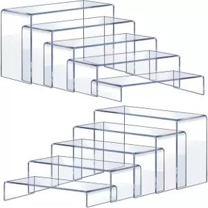 OVNTHYK 아크릴 라이저 10개(2세트) - 대형 디스플레이 투명 향수 정리함 스탠드는 피규어 보석 장식