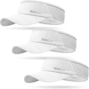달리기 테니스 골프를 위한 Sukeen 3팩 스포츠 선바이저 남성용 경량 패커블 쿨링 스트레치 바이저 모자