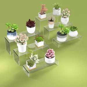 SOVQUEST 6 PC 라이저 디스플레이 스탠드 3 티어 데스크톱 아크릴 선반 케이크 디저트 홀더 제품 컬렉션