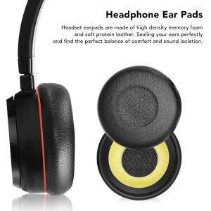 교체용 이어패드 Jabra Evolve 20 20se 30 30II 40 65 65+용 전문 단백질 가죽 헤드폰 이어 쿠션