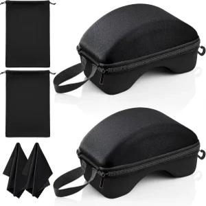 Copkim 2 스키 고글 가방과 청소용 천 스포츠 안경 보관함이 있는 케이스 스노우 세미 하드 EVA 세트