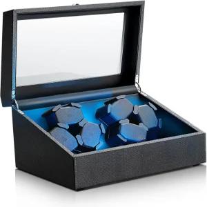 자동 시계용 시계 와인더 초소음 모터 4개 및 추가 보관 공간 6개 PU 가죽 악어 스타일링