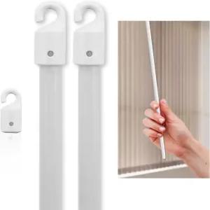 알루미늄 팁 36인치 2팩의 놀라운 드레이퍼 하드웨어 프리미엄 흰색 강화 섬유 유리 수직 블라인드 완드 -