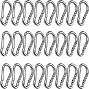 CBTONE 25팩 2인치 스프링 스냅 후크 스테인리스 스틸 304 클립 열쇠고리 헤비 듀티 퀵 링크 캠핑 낚시